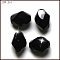 K9 Glass, Imitation Austrian Crystal Beads, Grade AAA, Faceted, Bicone, Black, 8x10.5mm, Hole: 0.9~1mm