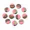 Resin & Wood Cabochons, Flat Round, Light Coral, 10x2.5~4mm