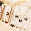 Butterfly Alloy Enamel Pendant Necklace & Bracelets & Earring & Rings Sets for Children FS-WGE37FF-06-1