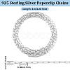 Anti-Tarnish 1M Rhodium Plated 925 Sterling Silver Paperclip Chains STER-BBC0005-82-2