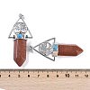 Synthetic Goldstone Faceted Pointed Bullet Big Pendants G-H076-02P-012-3