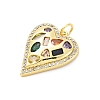 Brass Micro Pave Cubic Zirconia Pendants KK-D325-58G-02-2