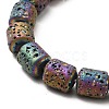 Electroplated Natural Lava Rock Beads Strands G-G984-16E-3