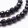 Synthetic Blue Goldstone Beads Strands G-D840-14-6mm-3