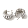 Rack Plating Brass Micro Pave Cubic Zirconia Studs Earrings EJEW-R162-36P-2