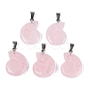 Natural Rose Quartz Pendants G-Q601-45G-1