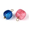 Natural Dyed Agate Cube Charms STAS-N110-19G-2