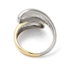 Brass Teardrop Open Cuff Rings for Women RJEW-B062-10GP-3