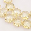 Hexagon Electroplate Full Rainbow Plated Glass Beads Strands EGLA-P015-F01-2