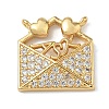 Brass Micro Pave Clear Cubic Zirconia Pendants CU-CBA4231-06A-G-1