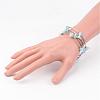 Four Loops Natural Aquamarine Beaded Wrap Bracelets BJEW-JB02332-01-3