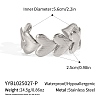 Heart 304 Stainless Steel Cuff Bangles for Women LI3169-2-1