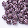 Handmade Polymer Clay Rhinestone Beads RB-S250-12mm-A27-1