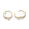 Brass Micro Pave Cubic Zirconia Huggie Hoop Earring Findings X-KK-T063-013-NF-4