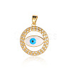Brass Micro Pave Cubic Zirconia Pendants ZIRC-OY001-35-G-1