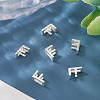6Pcs 925 Sterling Silver Hollow Initial Beads STER-TA0001-53F-6