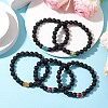 7Pcs Chakra Gemstone Stretch Bracelets Sets BJEW-JB11023-2