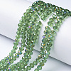Electroplate Transparent Glass Beads Strands EGLA-A034-T6mm-F04-1