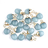 Electroplate Natural Jade Charms G-S344-09A-1