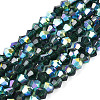 AB Color Plated Transparent Glass Beads Strands GLAA-G127-01-01N-1