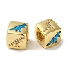 Rack Plating Brass Micro Pave Cubic Zirconia Beads KK-P268-01G-10-1