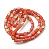Frosted Imitation Jade Glass Beads Strands GLAA-P058-07B-14-2