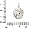 Brass Micro Pave Clear Cubic Zirconia Pendant Cabochon Settings KK-G556-06P-3