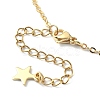 Natural Agate Round & Alloy Enamel Star Charms Bib Necklace with 304 Stainless Steel Chains NJEW-JN04404-01-4