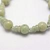 Natural Jade 3-Hole Guru Bead Strands G-K149-02-2