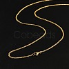 1.5mm Rack Plating Brass Box Chain Necklaces for Women Men MAK-L044-21G-3