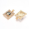 Brass Micro Pave Clear Cubic Zirconia Pendants for Women KK-T070-91A-06-2
