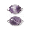 Platinum Plated Brass Amethyst Links connectors X-G-F339-B10-4