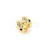 Rack Plating Brass Micro Pave Cubic Zirconia European Beads ZIRC-F140-03G-A-2