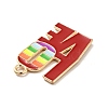 Rainbow Color Alloy Enamel Pendants ENAM-G208-20KCG-3