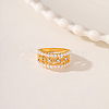 Brass Micro Pave Cubic Zirconia Finger Ring AH5761-2-2