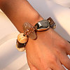 Exaggerated Glass & Wood & Resin & CCB Plastic Beaded Stretch Bracelets for Women WG71D73-01-2