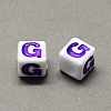 Large Hole Colorful Acrylic Letter European Beads SACR-Q104-02G-2