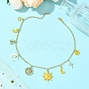 Star Moon Sun 304 Stainless Steel Cable Chain Necklaces NJEW-FS00008-3