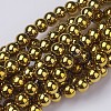Non-magnetic Synthetic Hematite Beads Strands X-G-G091-10mm-1-1