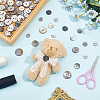 120Pcs 6 Styles Dyed Natural Shell Buttons BUTT-WR0001-42A-3