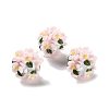 Luminous Polymer Clay Rhinestone Floral Ball Beads CLAY-U002-01E-2