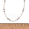 Natural Mixed Stone Faceted Round Beaded Necklaces NJEW-JN06430-6