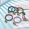 5Pcs 5 Style Natural & Synthetic Mixed Gemstone Stretch Bracelets Set BJEW-JB08747-2