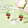Natural Carnelian Grapes Dangle Earrings EJEW-JE05689-01-2