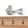 Brass Micro Pave Cubic Zirconia Ice Pick Pinch Bails KK-D324-42P-3