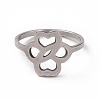 Non-Tarnish 201 Stainless Steel Hollow Flower Finger Ring for Women RJEW-J051-13P-2