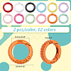 PandaHall Elite 24Pcs 12 Colors Zinc Alloy Spring Gate Rings FIND-PH0017-35-2