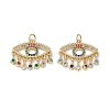 Brass Colorful Cubic Zirconia Pendants KK-E068-VA186-2-2