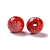 Printed Wood European Beads WOOD-Z002-08J-2