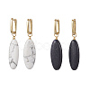 2 Pairs Synthetic Blue Goldstone & Natural Howlite Hoop Earrings EJEW-JE07000-3